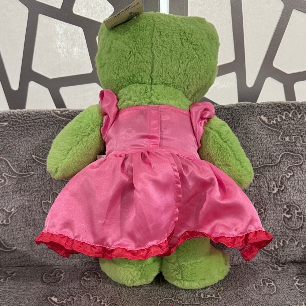 Build-A-Bear Green Spring Frog in Pink Dress - Picture 2 of 8